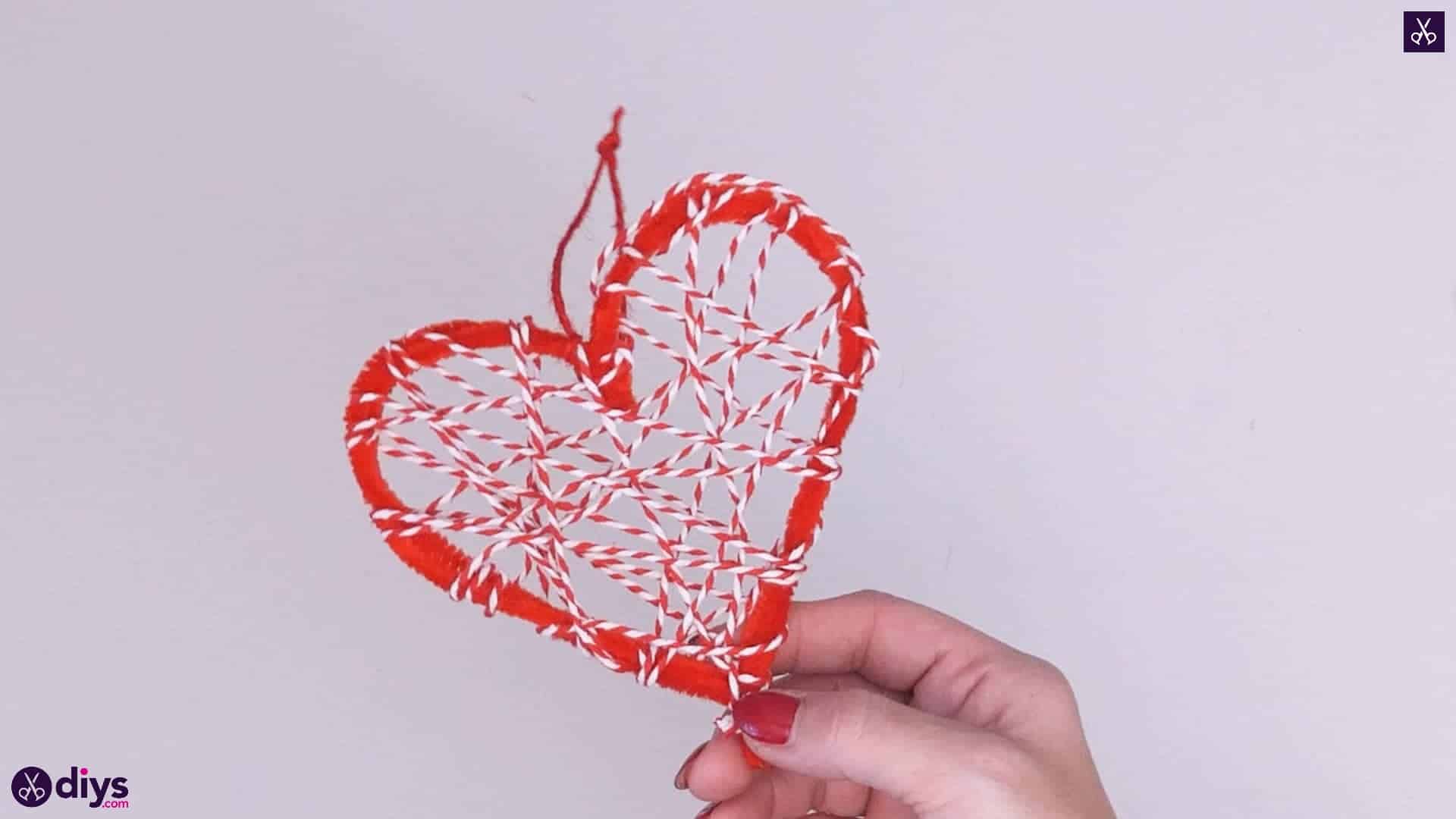 Diy hanging heart wall decor project