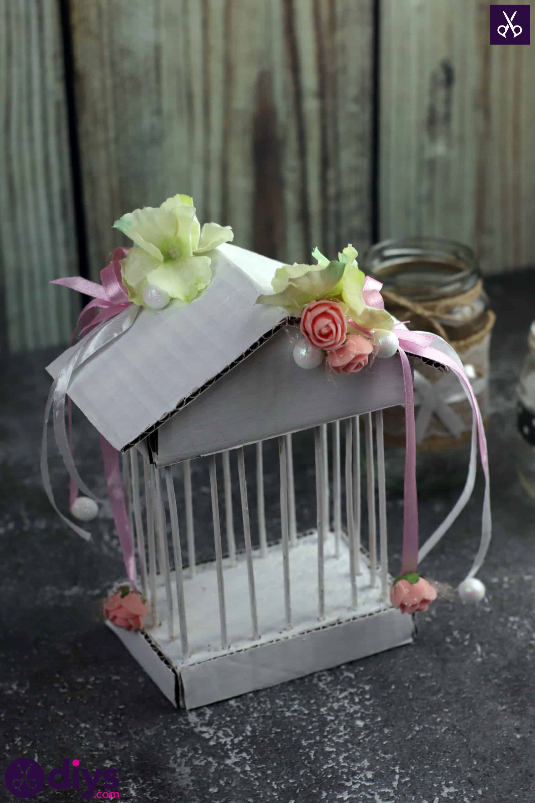 Diy miniature cage centerpiece decor