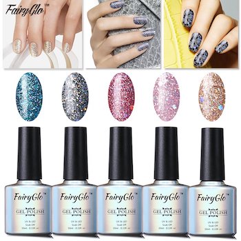 Fairyglo well picked 5 colour combo glitter gel nail polish