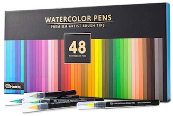 Gift box of 48 premium watercolor brush pens