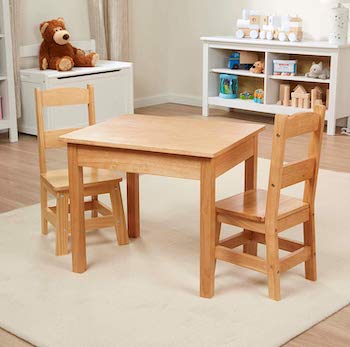 Melissa & doug solid wood table & chairs