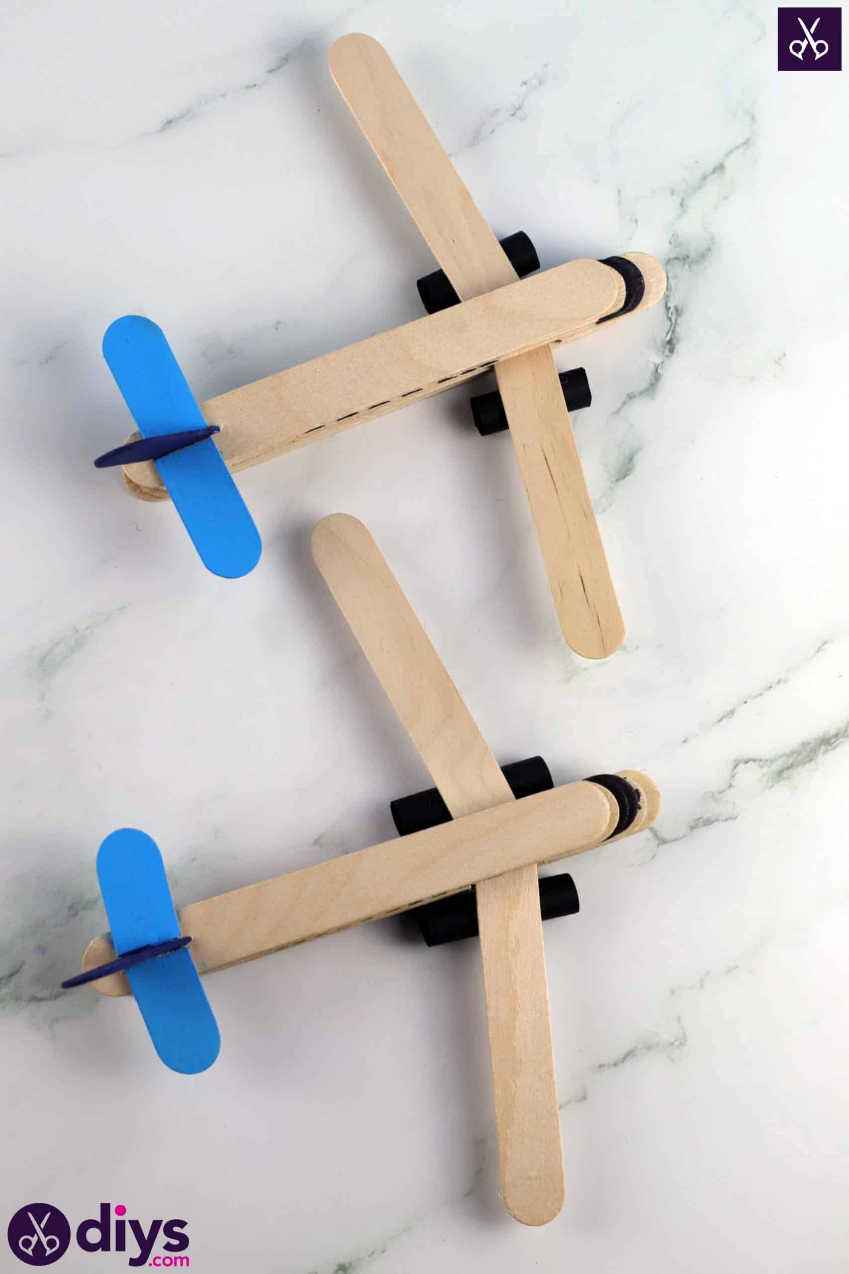 Popsicle stick airplane for kids