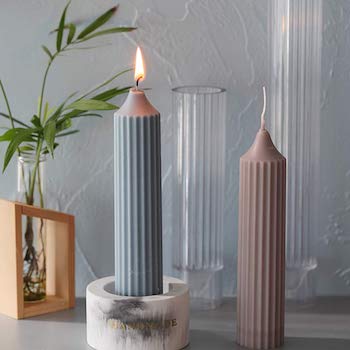 Spiral shape cylinder candle mold