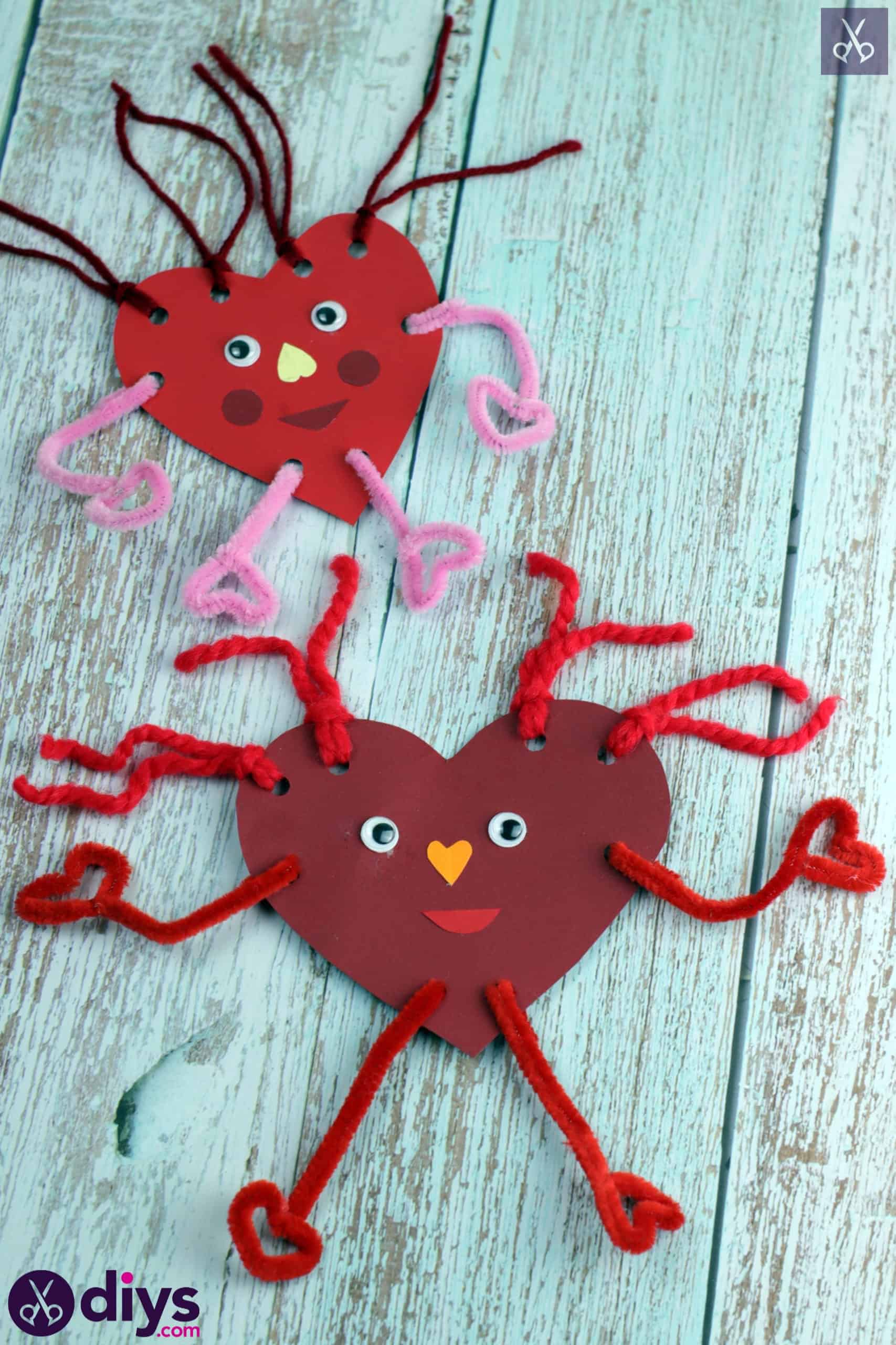 Kids paper valentine creature