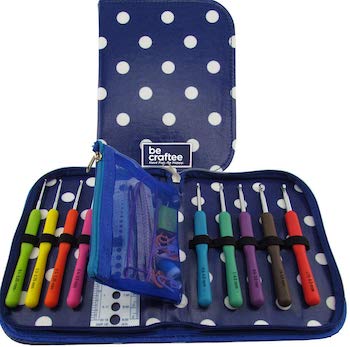 Be craftee ergonimic comfort crochet hooks, kit, and case
