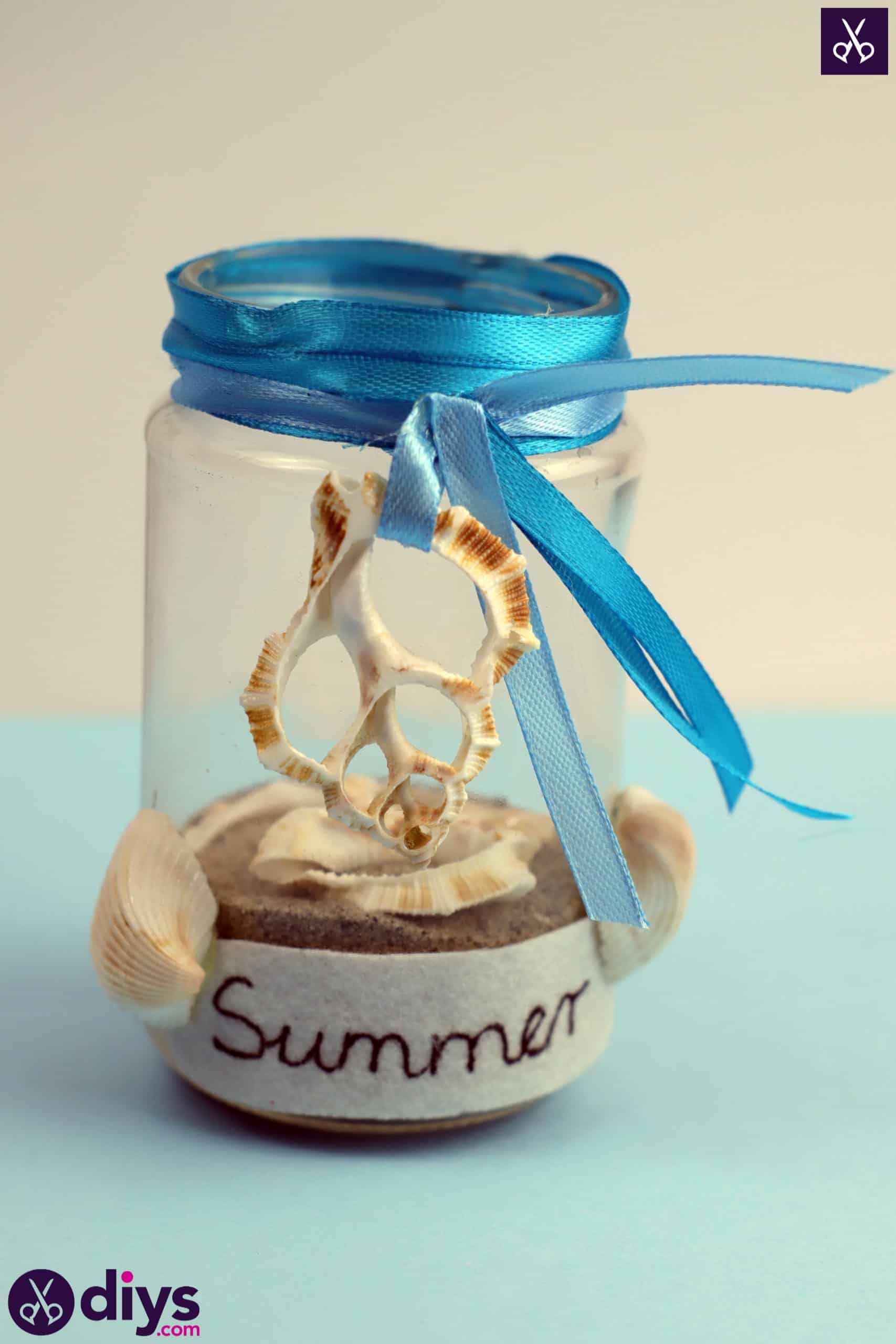 Diy beach inspired mason jar decor top robbon rustic