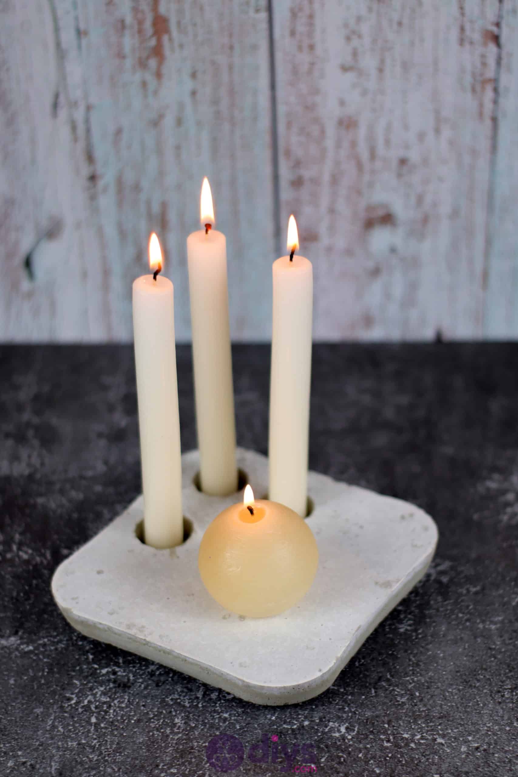 Diy concrete candle holder plate simple project