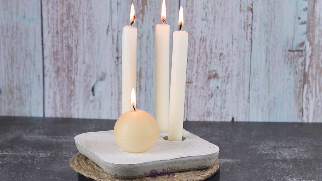 Diy concrete candle holder plate step 6n