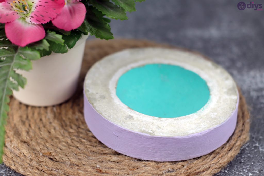 Diy concrete tiny bowl colorful