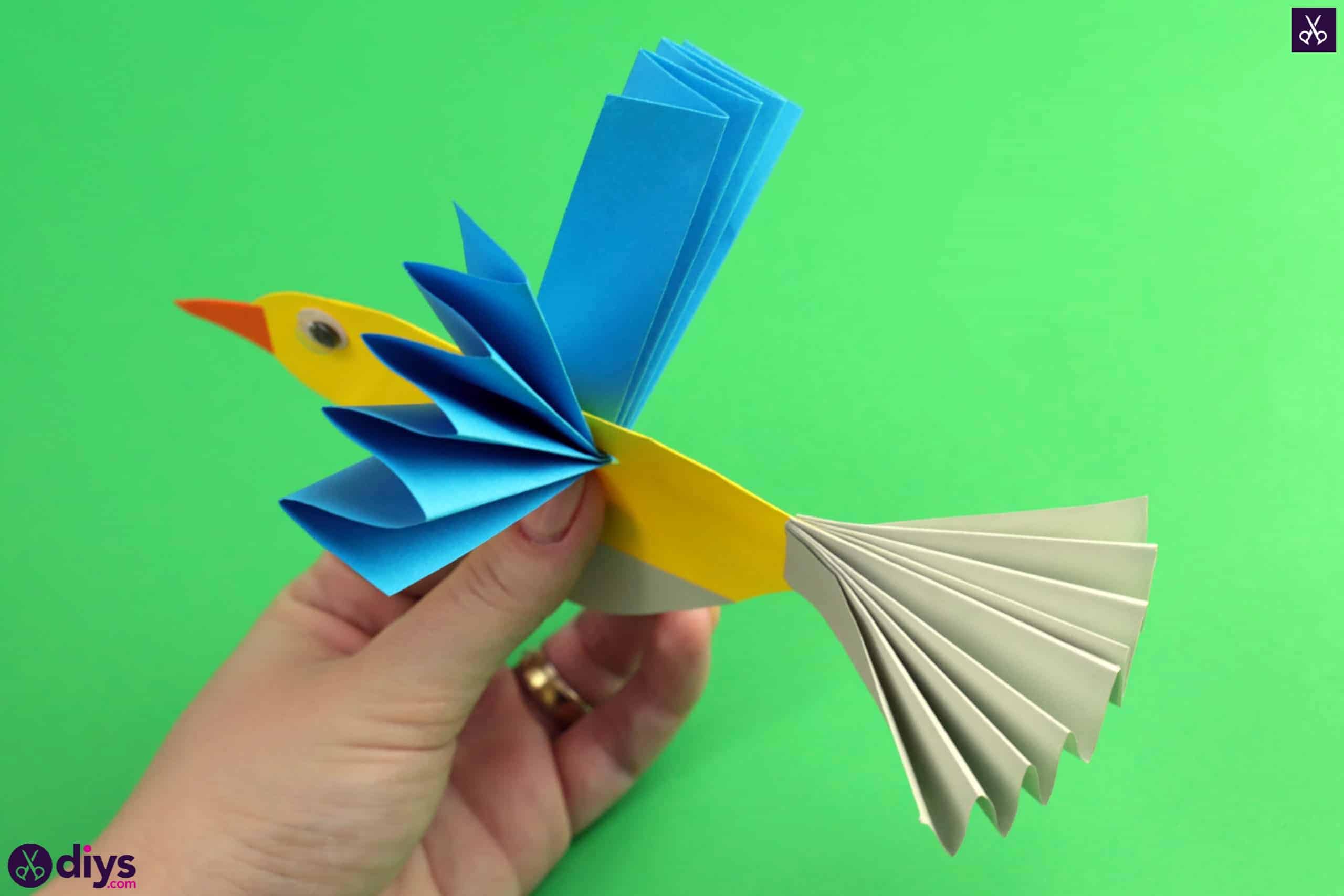 Diy easy paper bird colorful
