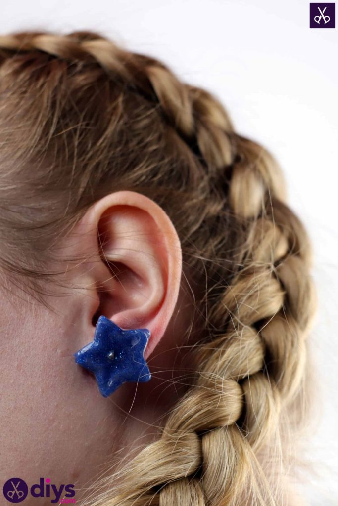 Diy hot glue star earrings fashion