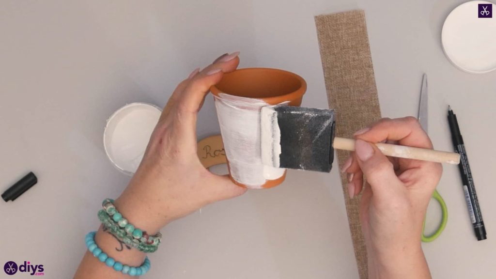 Diy rustic terra cotta flower pot step 2