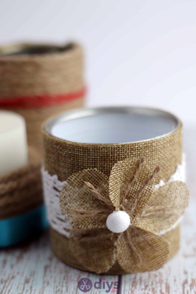 Diy rustic tin can container craft