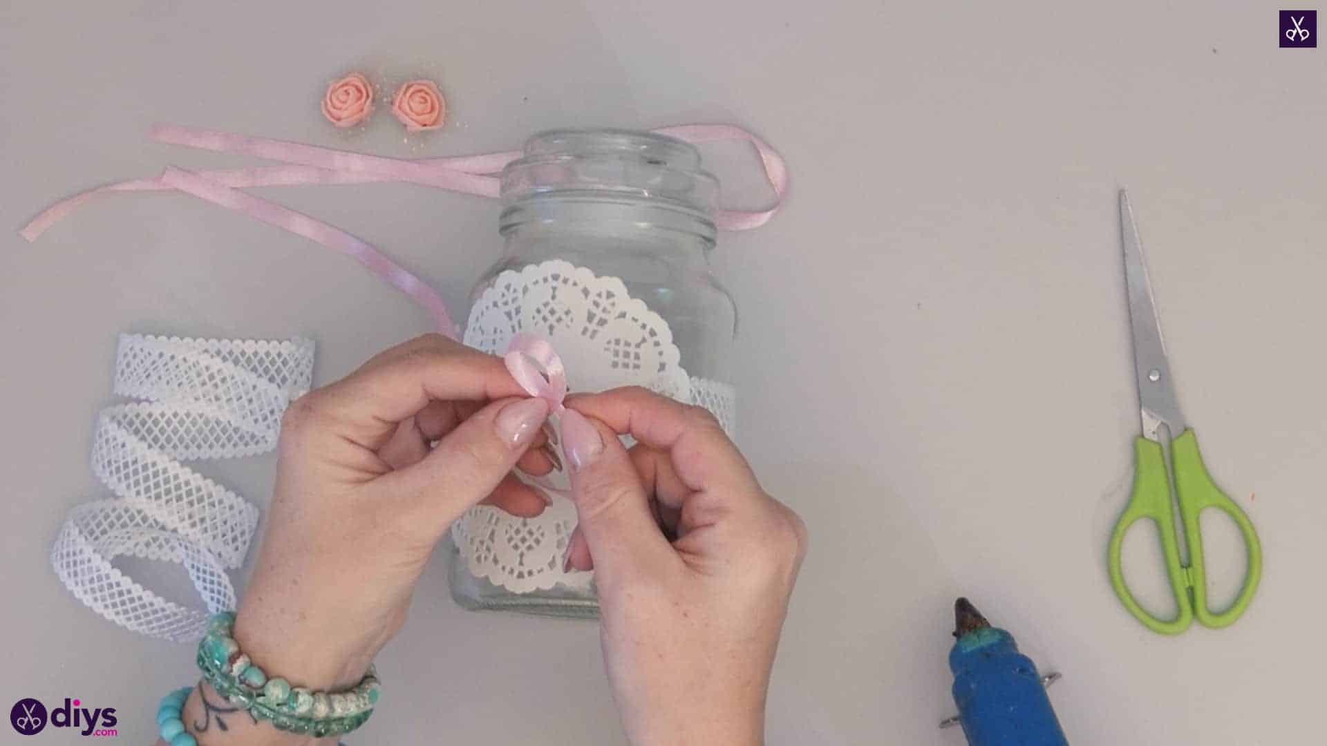 Mason jar centrepiece for weddings step4