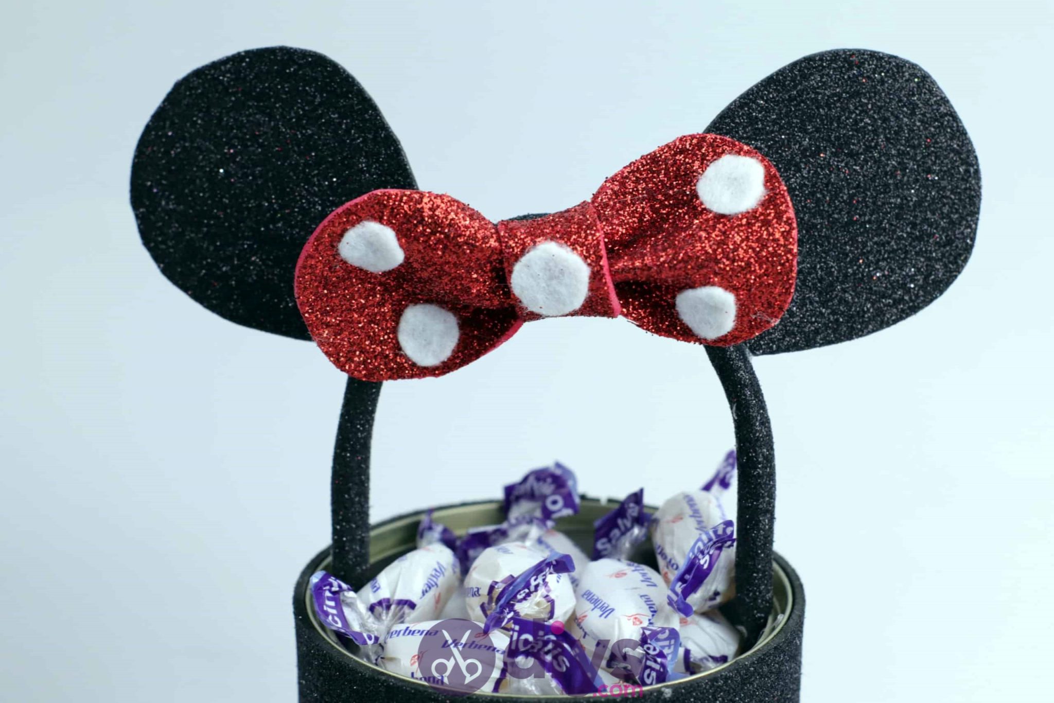 Minnie mouse tin can container craft