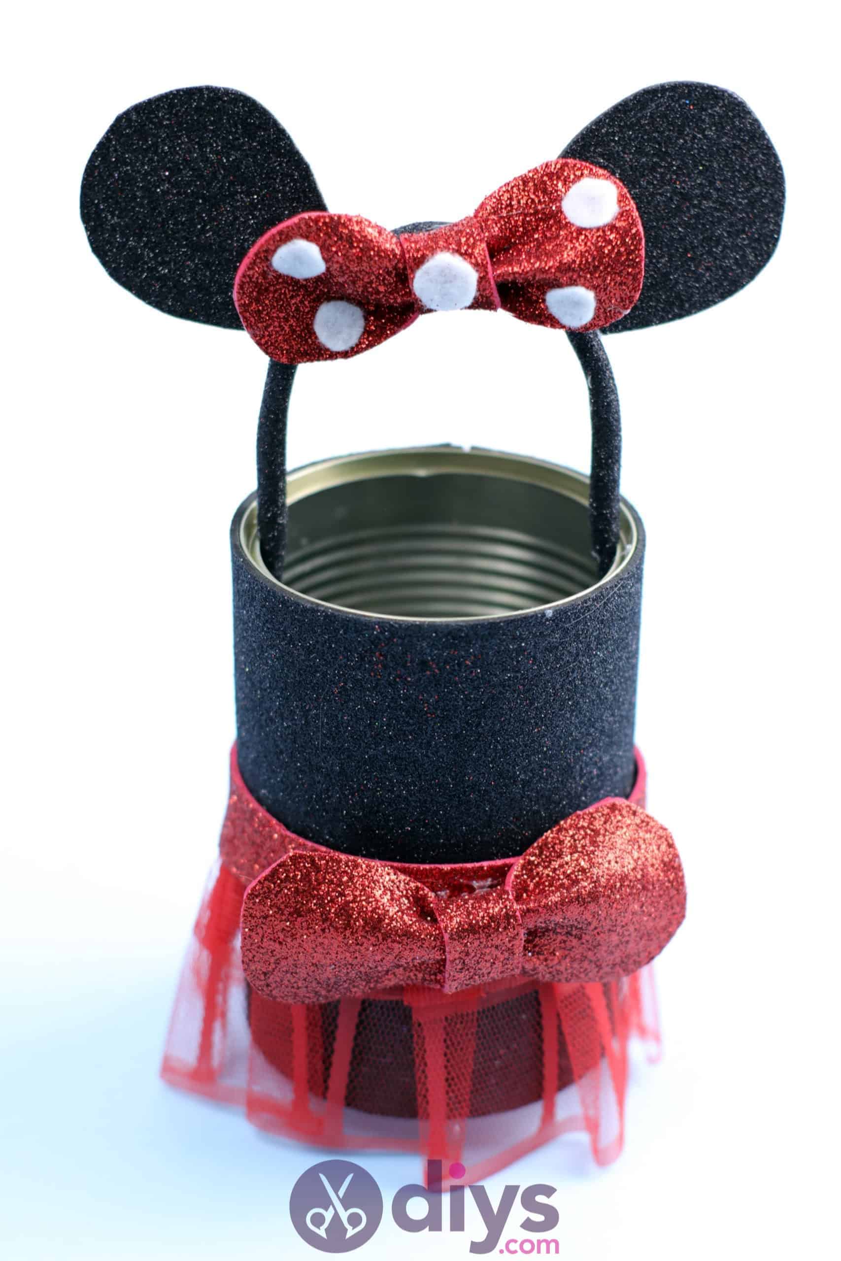 Minnie mouse tin can container recycle