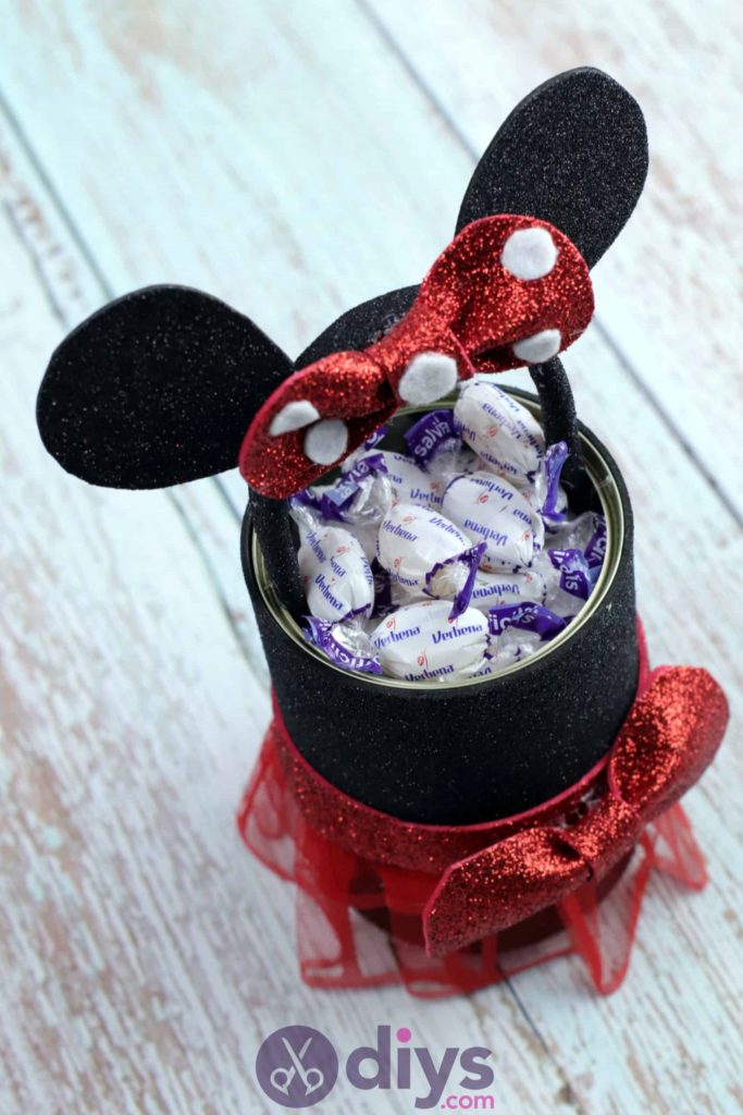 Minnie mouse tin can container top