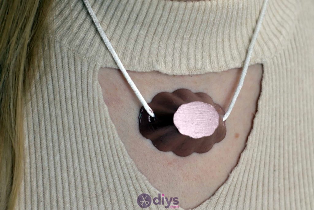Necklace with concrete pendant simple