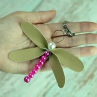 Pearl dragonfly keychain beautiful