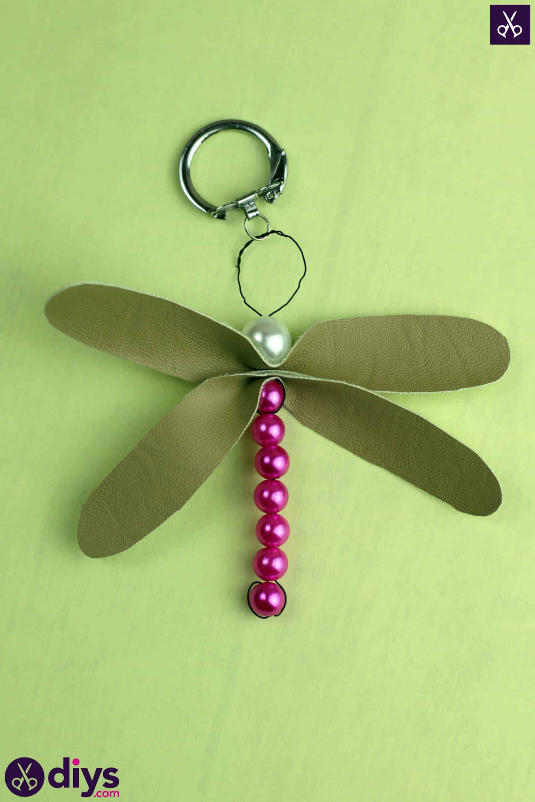 Pearl dragonfly keychain project