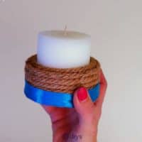 Rope wrapped candle holder step 5b