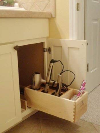 Vanity storage solutions wooden appliance box