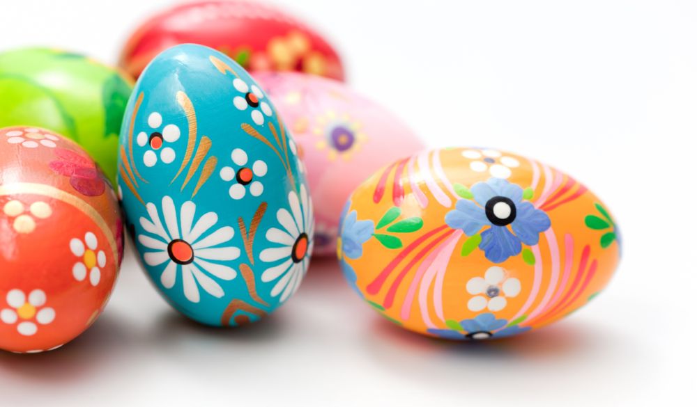 Colorful spring easter eggs