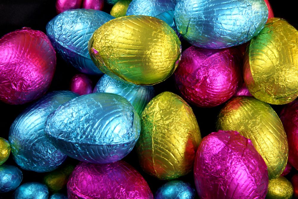 Foil wrapped easter eggs