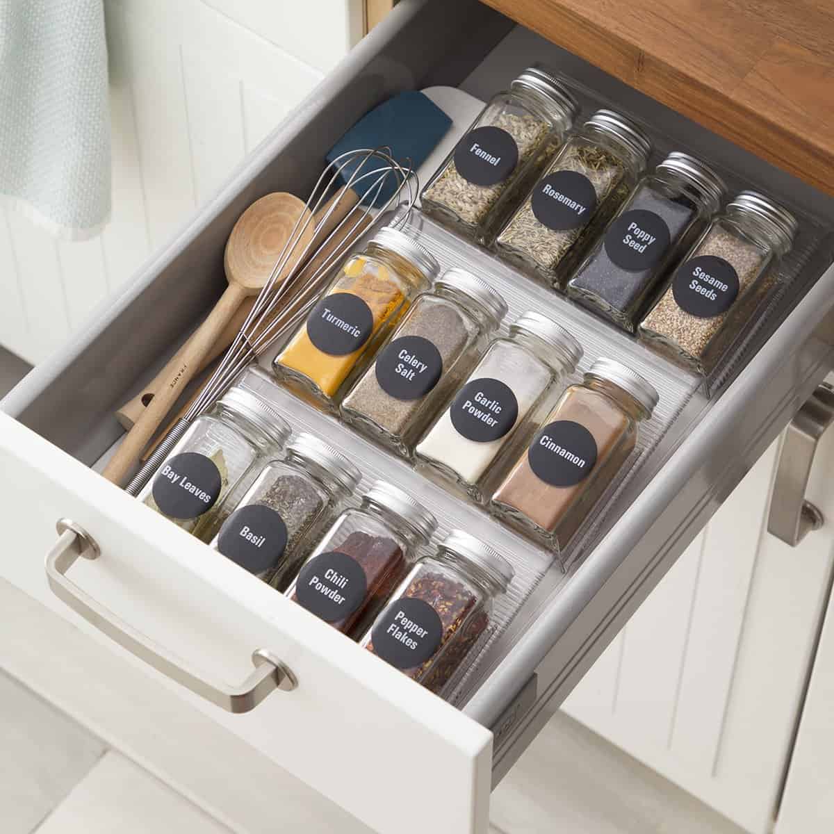 Keep spices in drawers