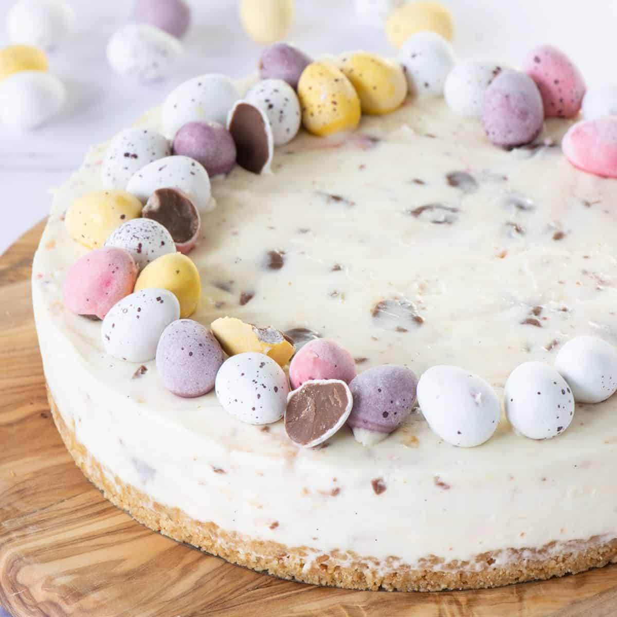 Easy Easter Desserts - White Chocolate Mini Egg Cheesecake