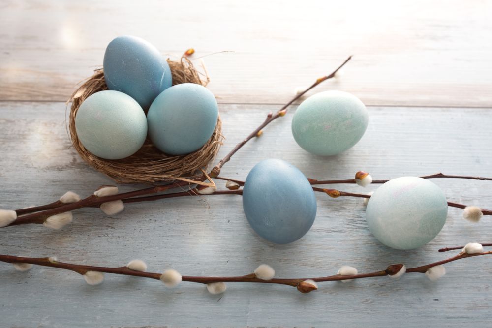 Muted Blue - Dyeing Easter Eggs with Food Coloring