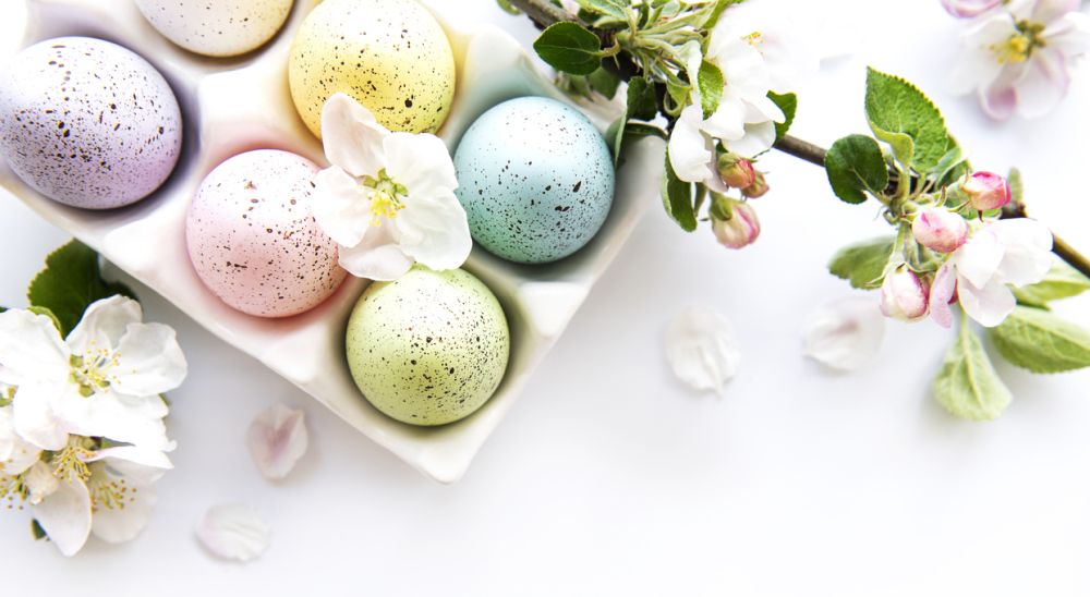 Muted colors and speckles easter eggs