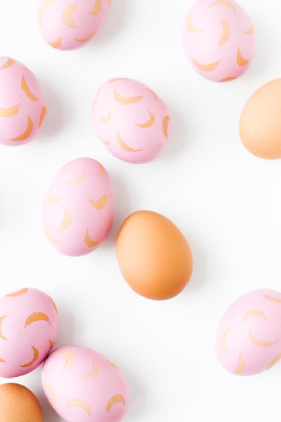Pink crescent moon easter eggs project
