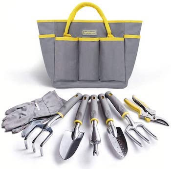 8 piece garden kit with tote and gloves