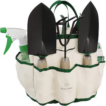 8 piece garden tool and tote set