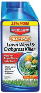 All in one lawn wed and crabgrass killer garden herbicide