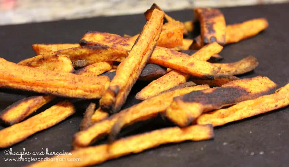 Baked sweet potato fries for dogs