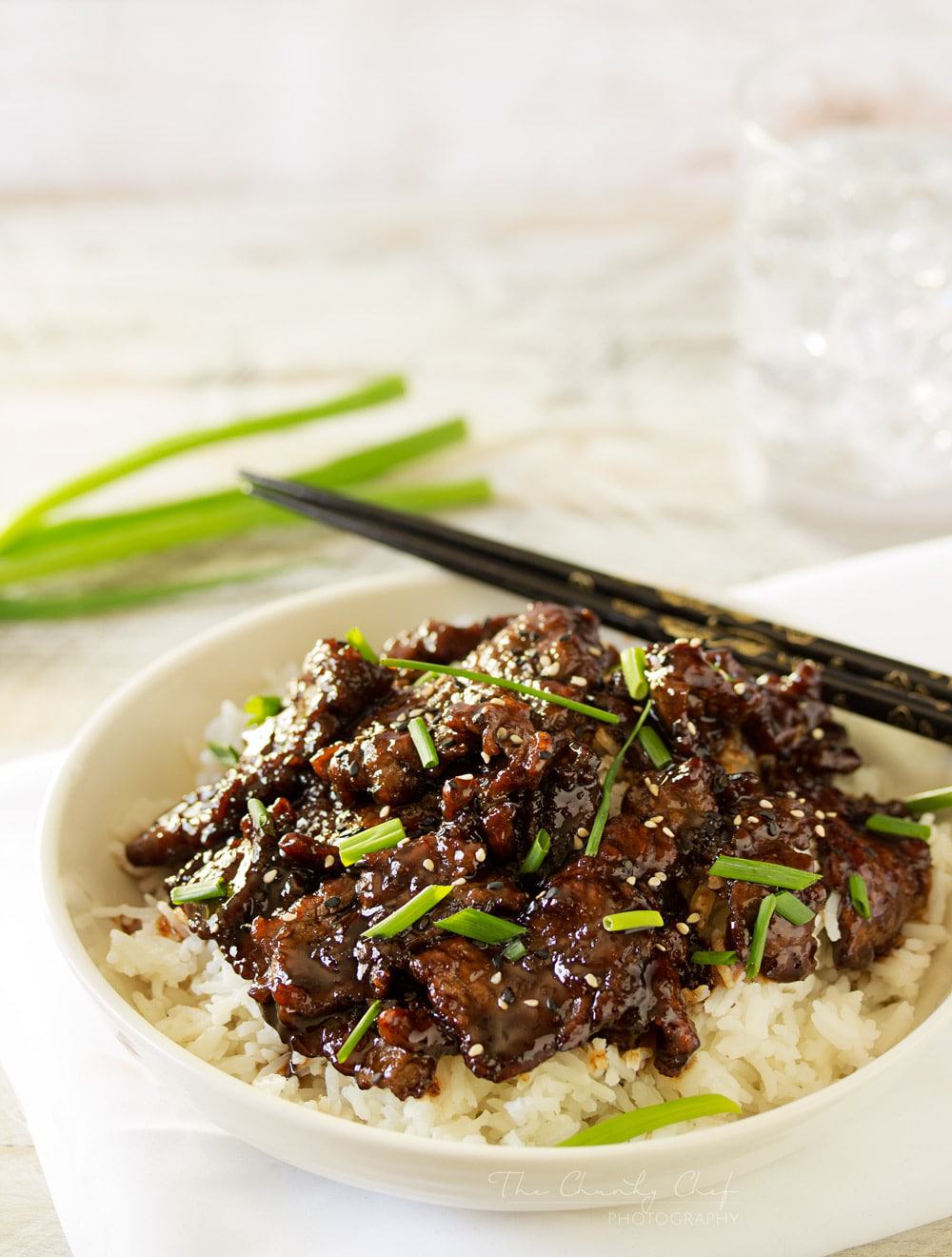 Mongolian beef with coconut rice