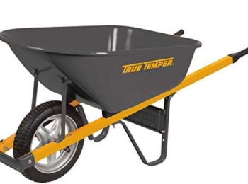 True temper never flat tire steel wheelbarrow