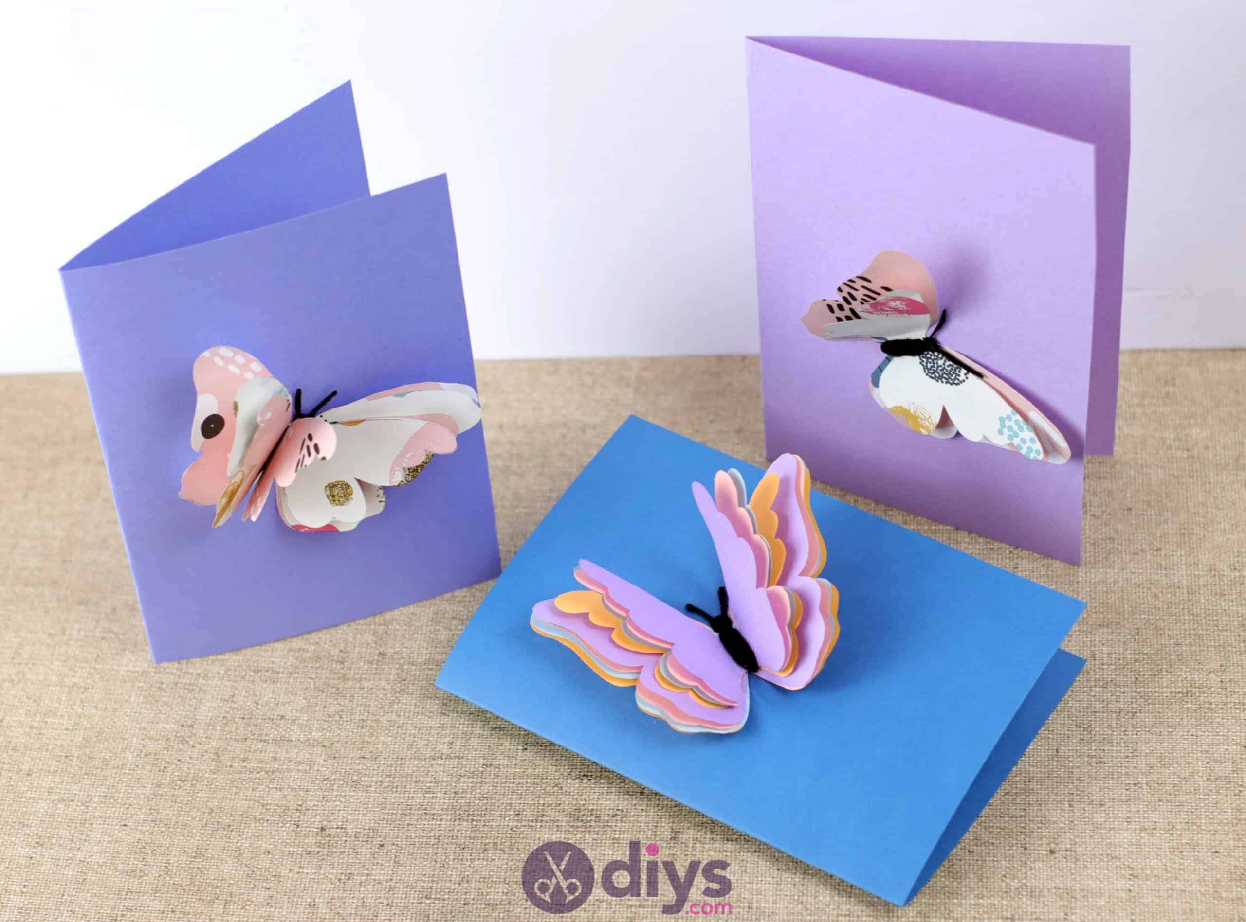 3d paper butterfly card colorful