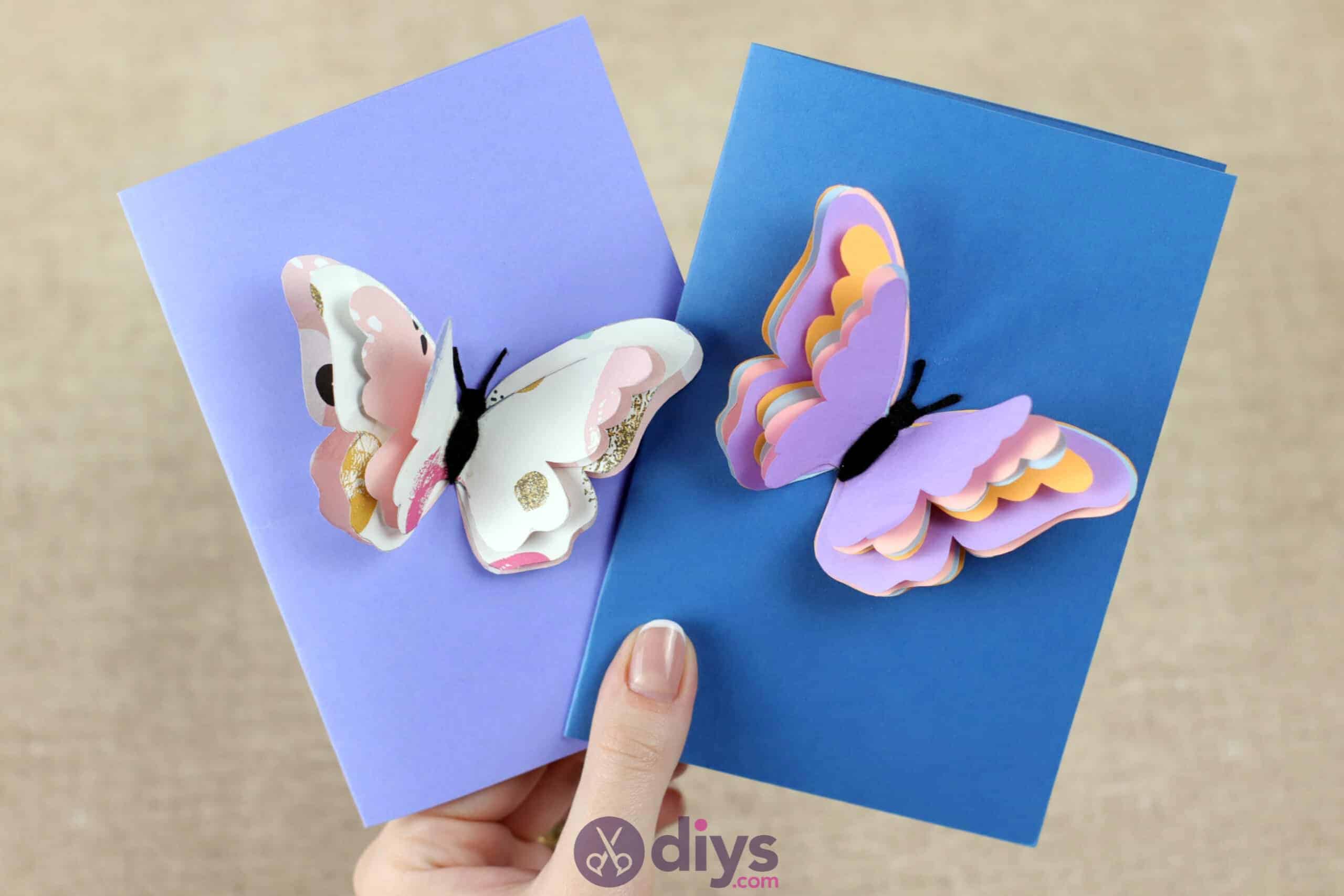 3d paper butterfly card diy