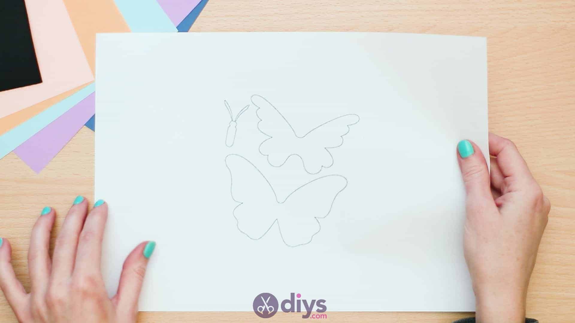 3d paper butterfly card step 2