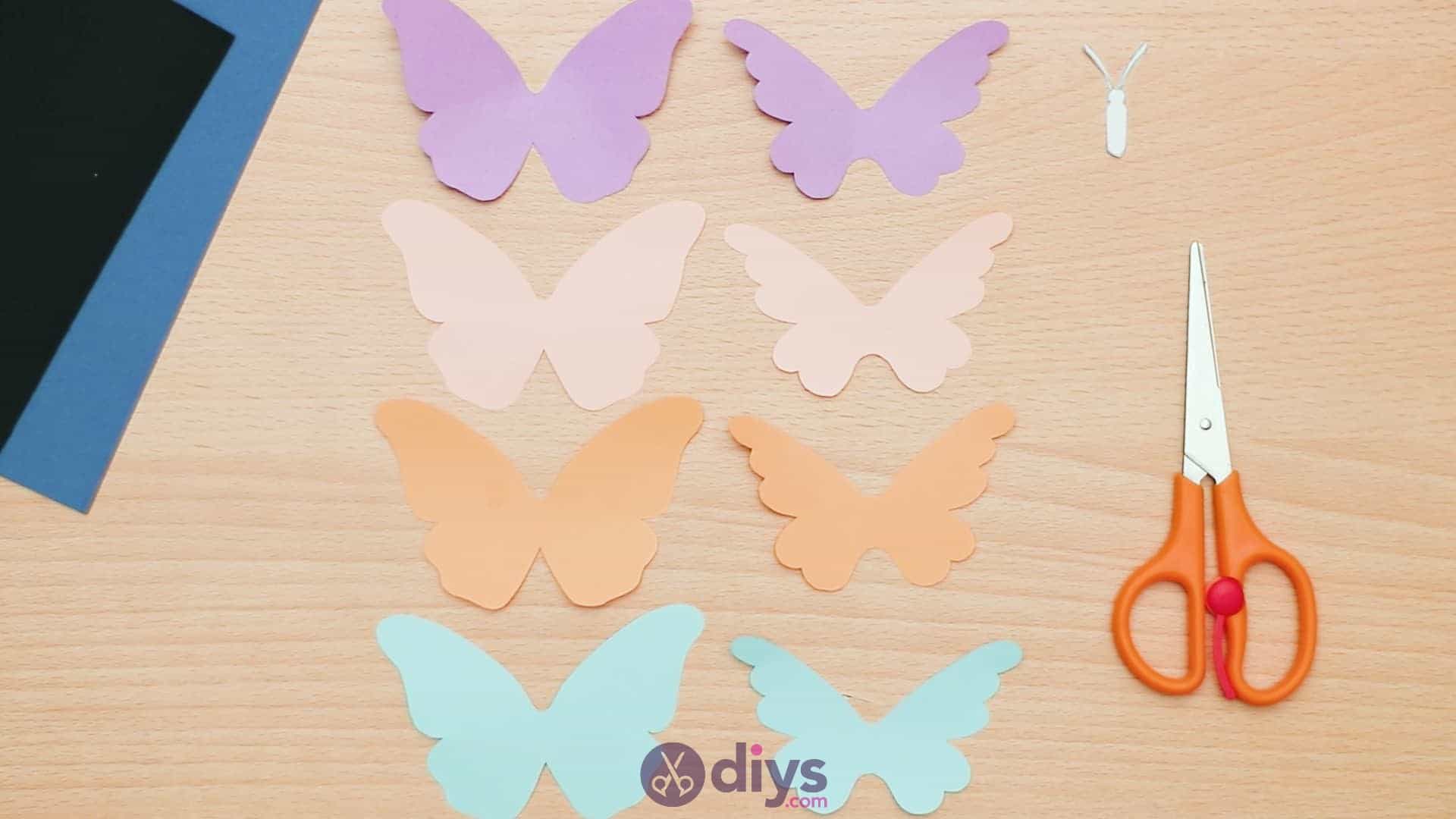 3d paper butterfly card step 3f