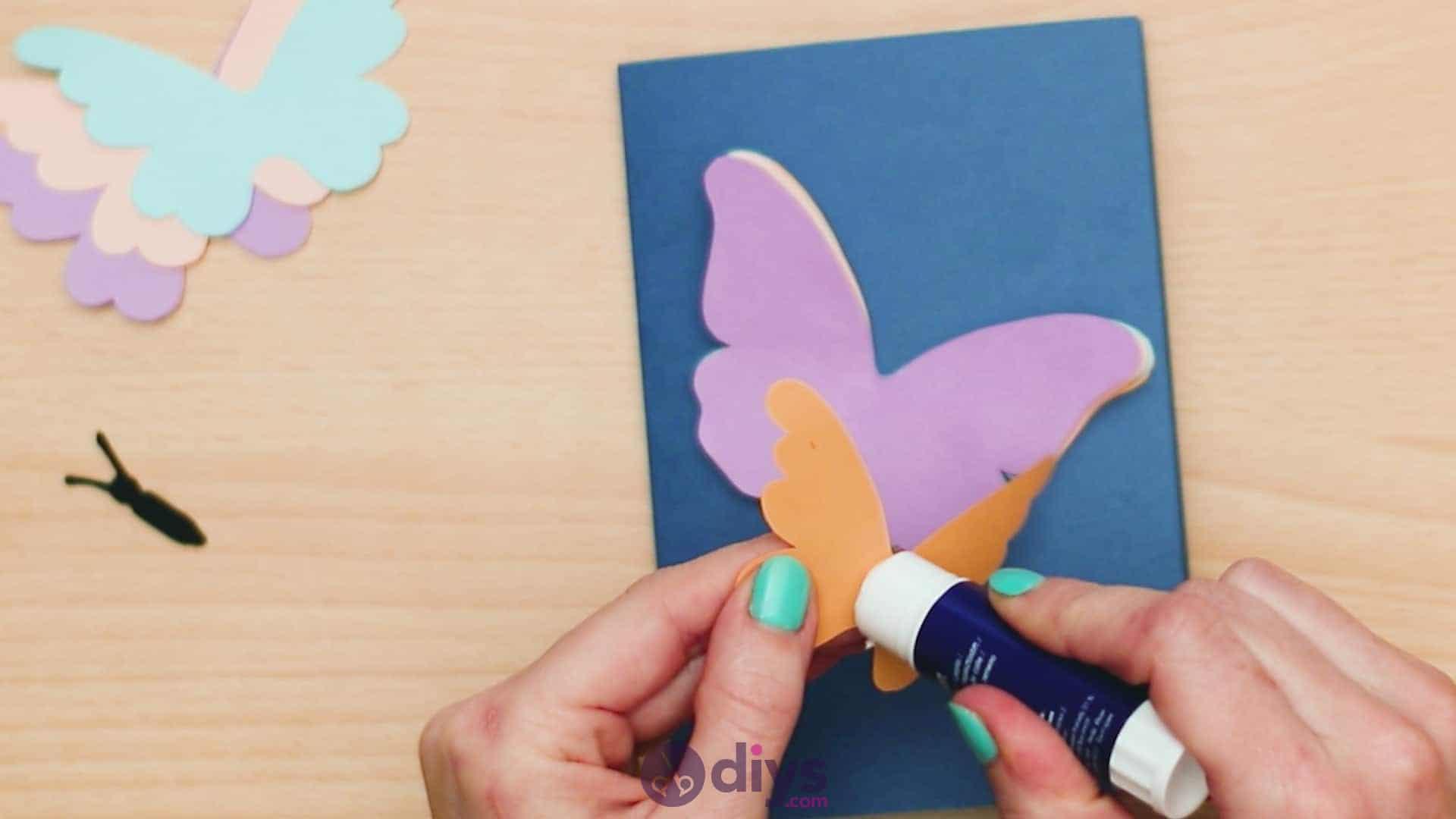 3d paper butterfly card step 7