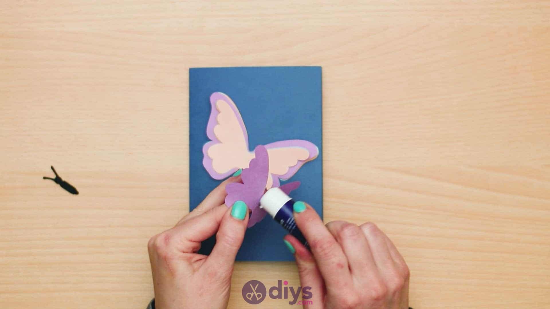 3d paper butterfly card step 7f