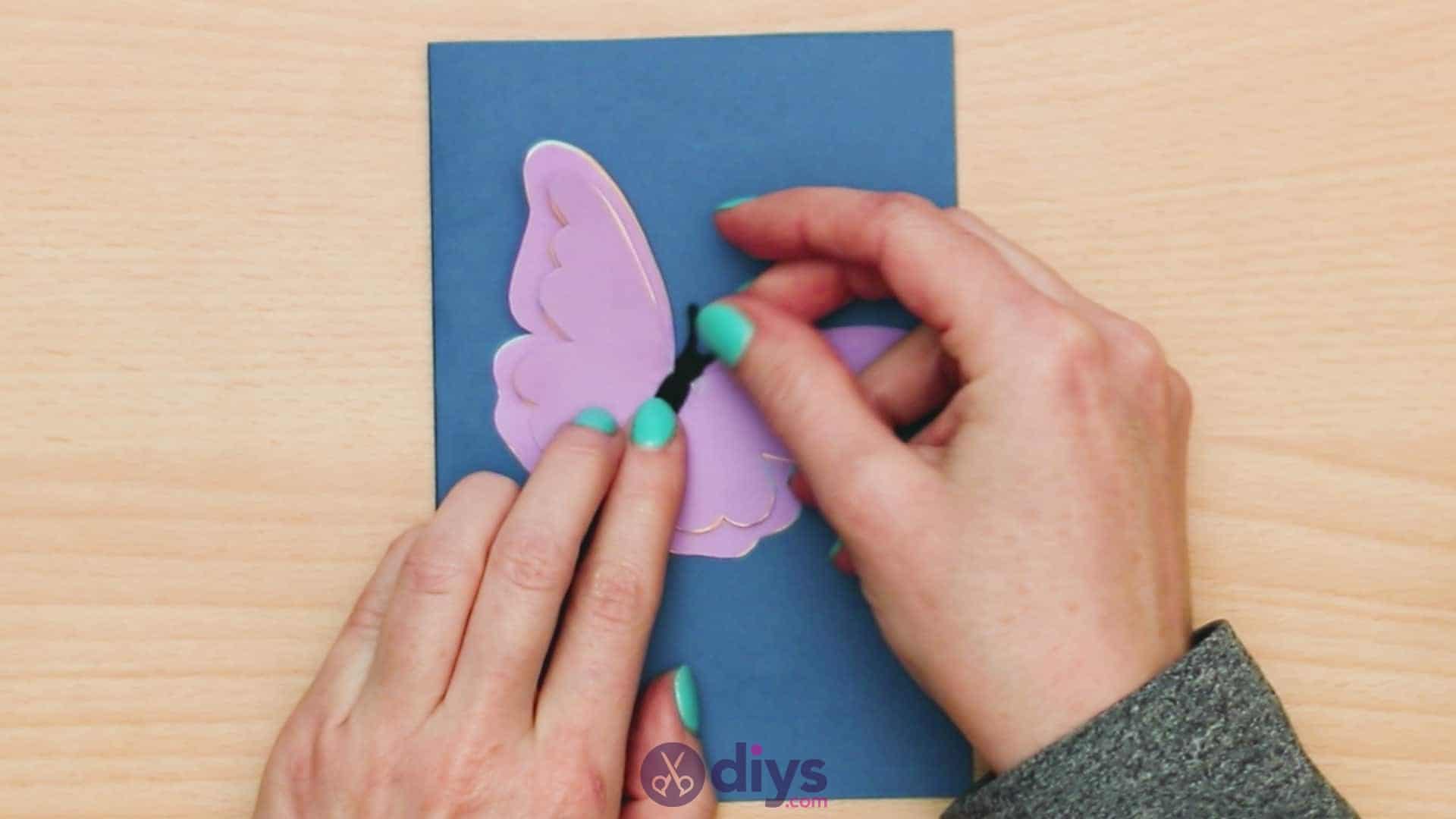 3d paper butterfly card step 8a