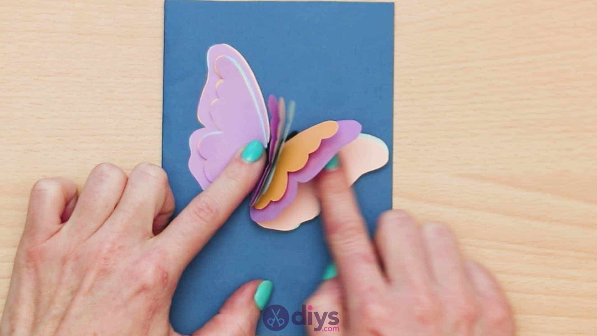 3d paper butterfly card step 9a