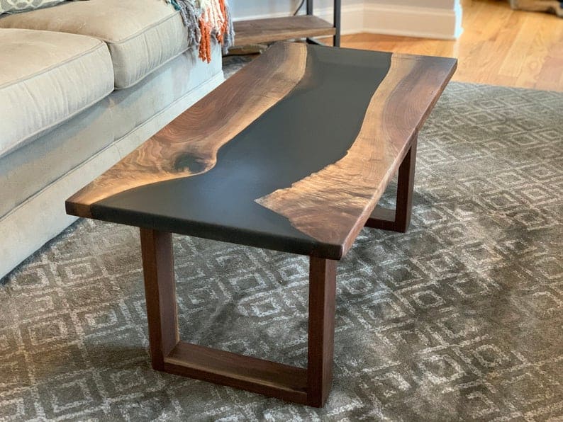 Black walnut river coffee table