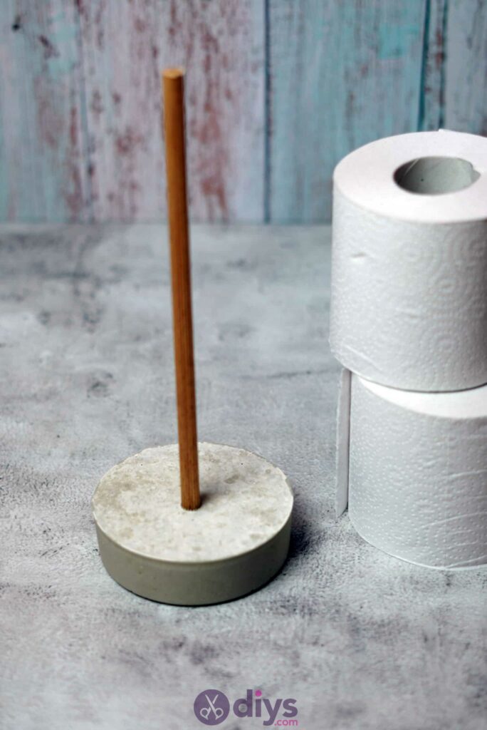 Concrete toilet paper holder simple