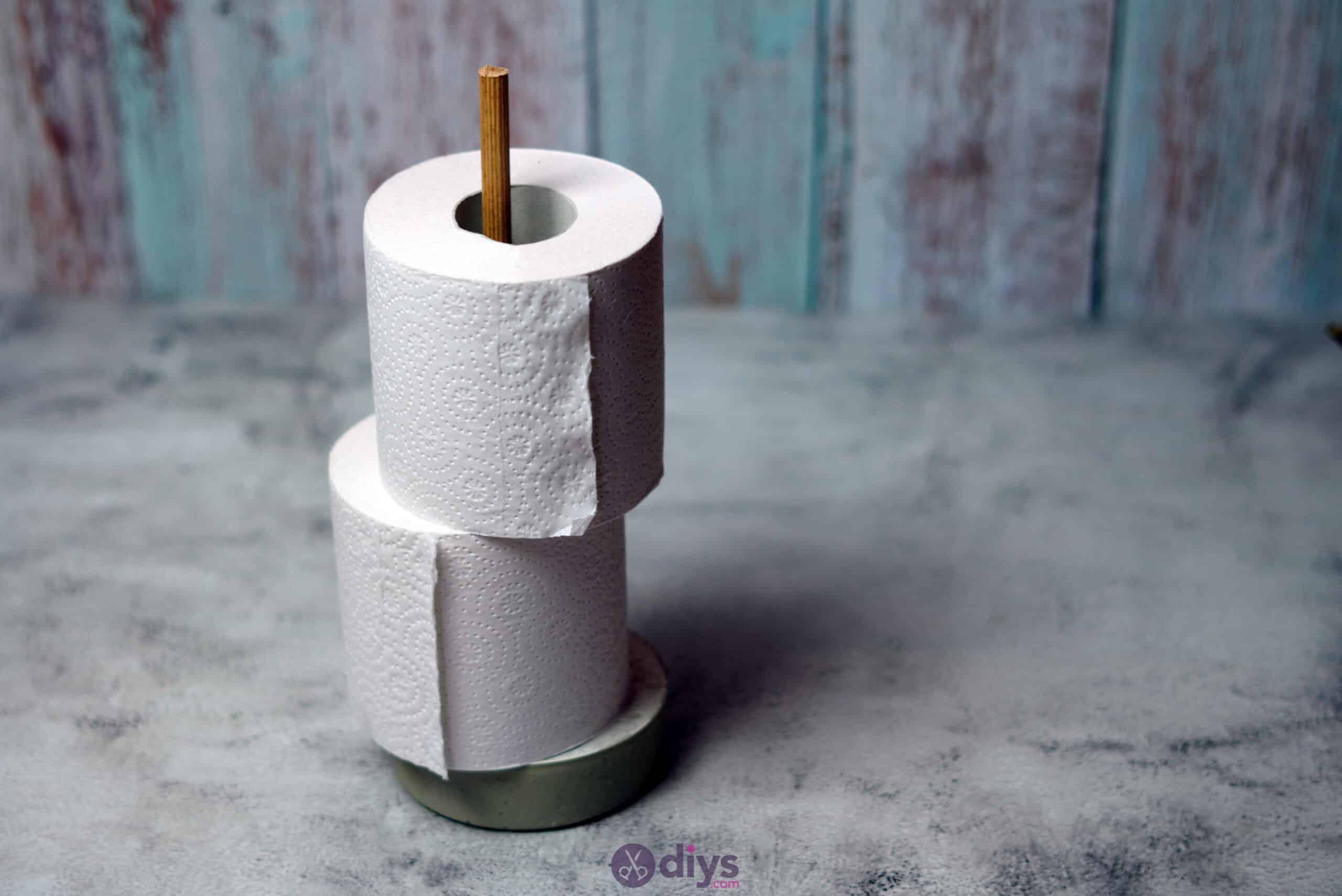 Concrete toilet paper holder top